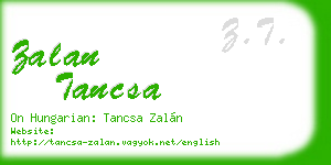 zalan tancsa business card